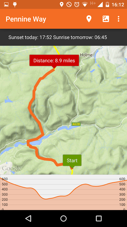 Android application Pennine Way screenshort