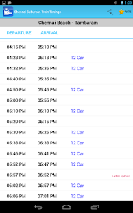 Chennai MRTS EMU Train Timings