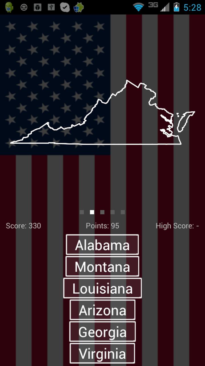 Guess U.S. - US States Trivia Screen 2