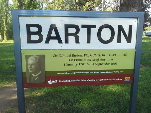 Sir Edmund Barton Memorial Sign