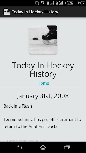 Today In Hockey History