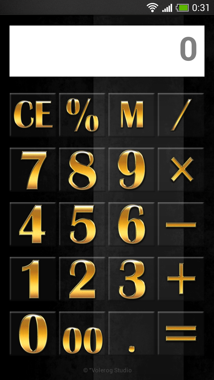 Simple calculator (Gold) Screen 2