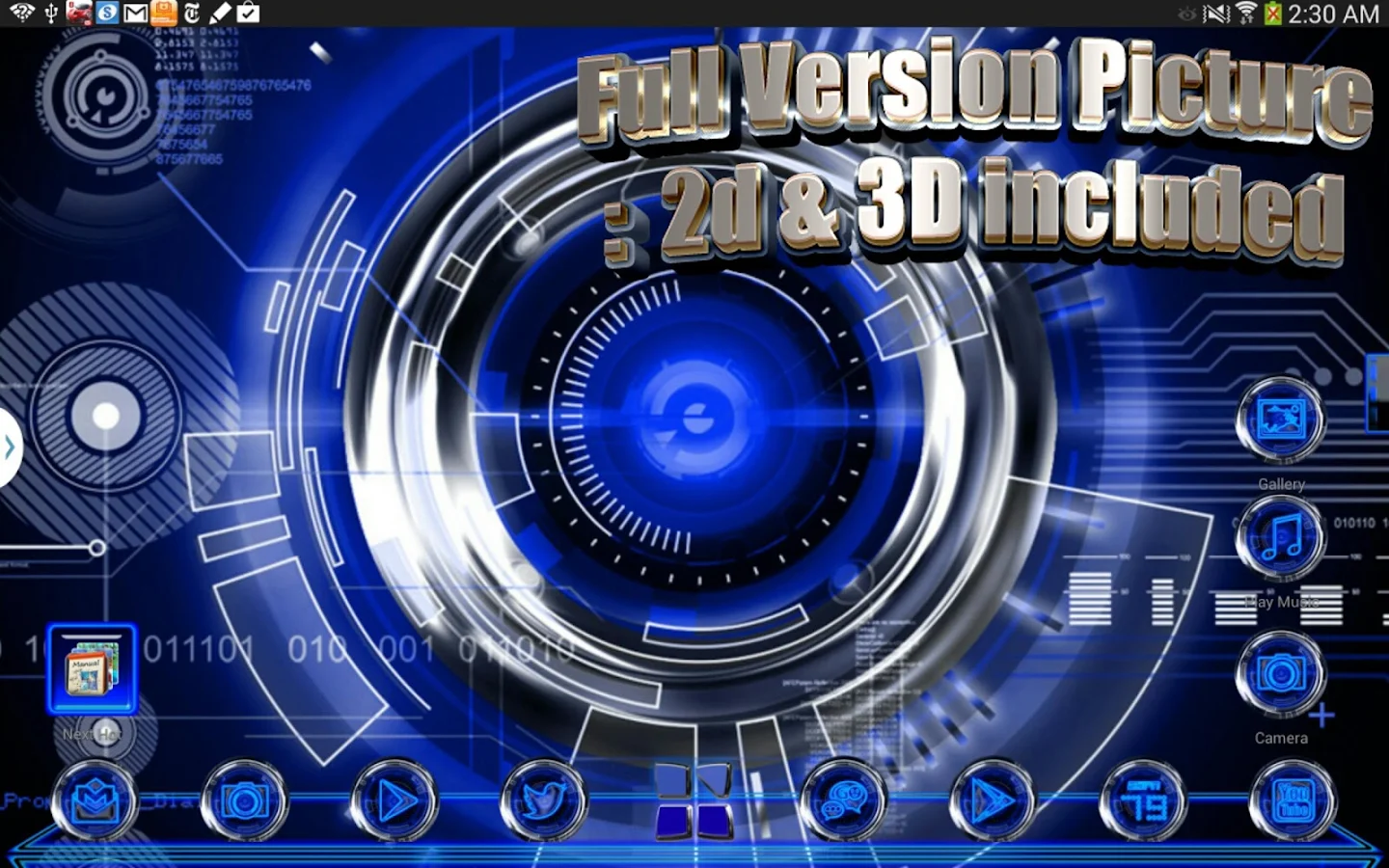Next Launcher Theme Blue Trial - screenshot