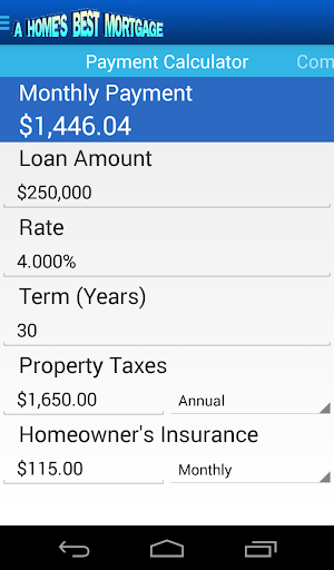 A Home's Best Mortgage Calc