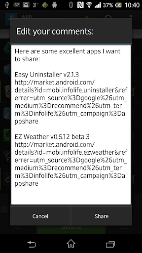 Apps Share - Facebook/G+/Email