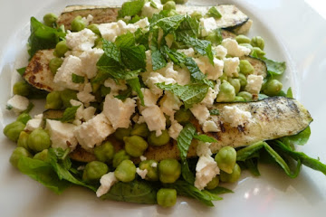 Fresh Garbanzo Bean and Grilled Zucchini Salad