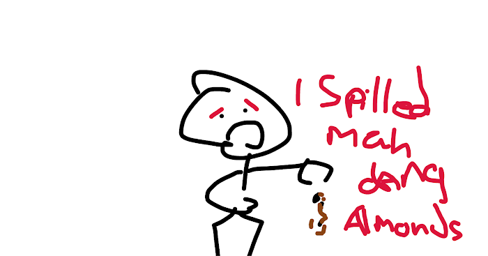 spilling the almonds