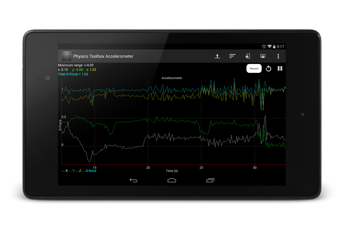 accelerometer screenshot