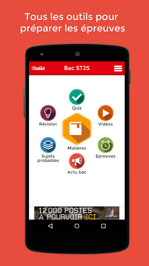 Android application Bac ST2S 2016 avec LEtudiant screenshort