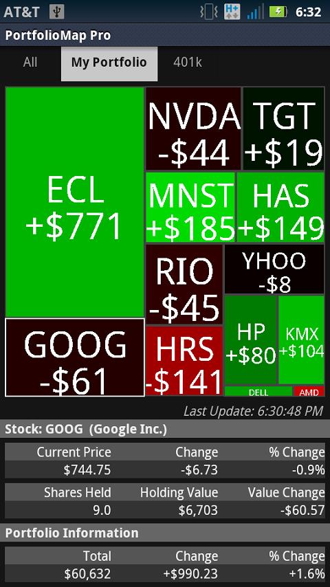 Android application Portfolio Map Pro screenshort