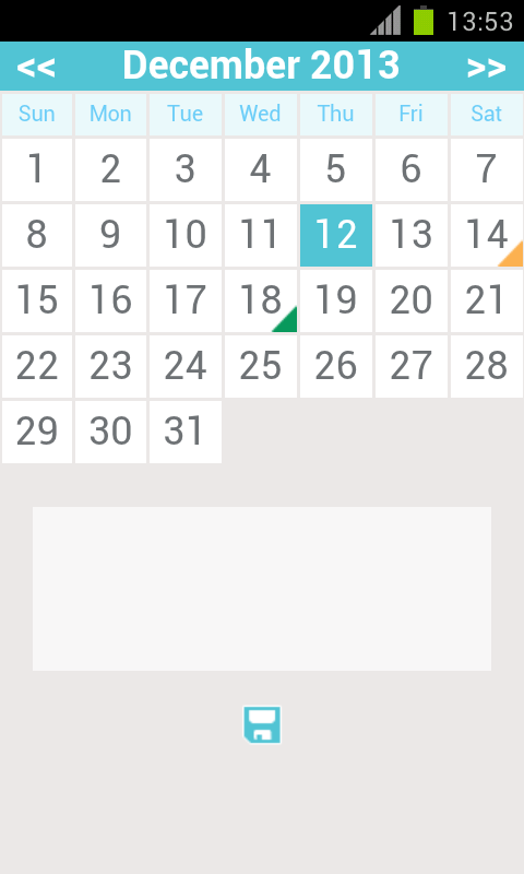 Android application monthly calendar app screenshort
