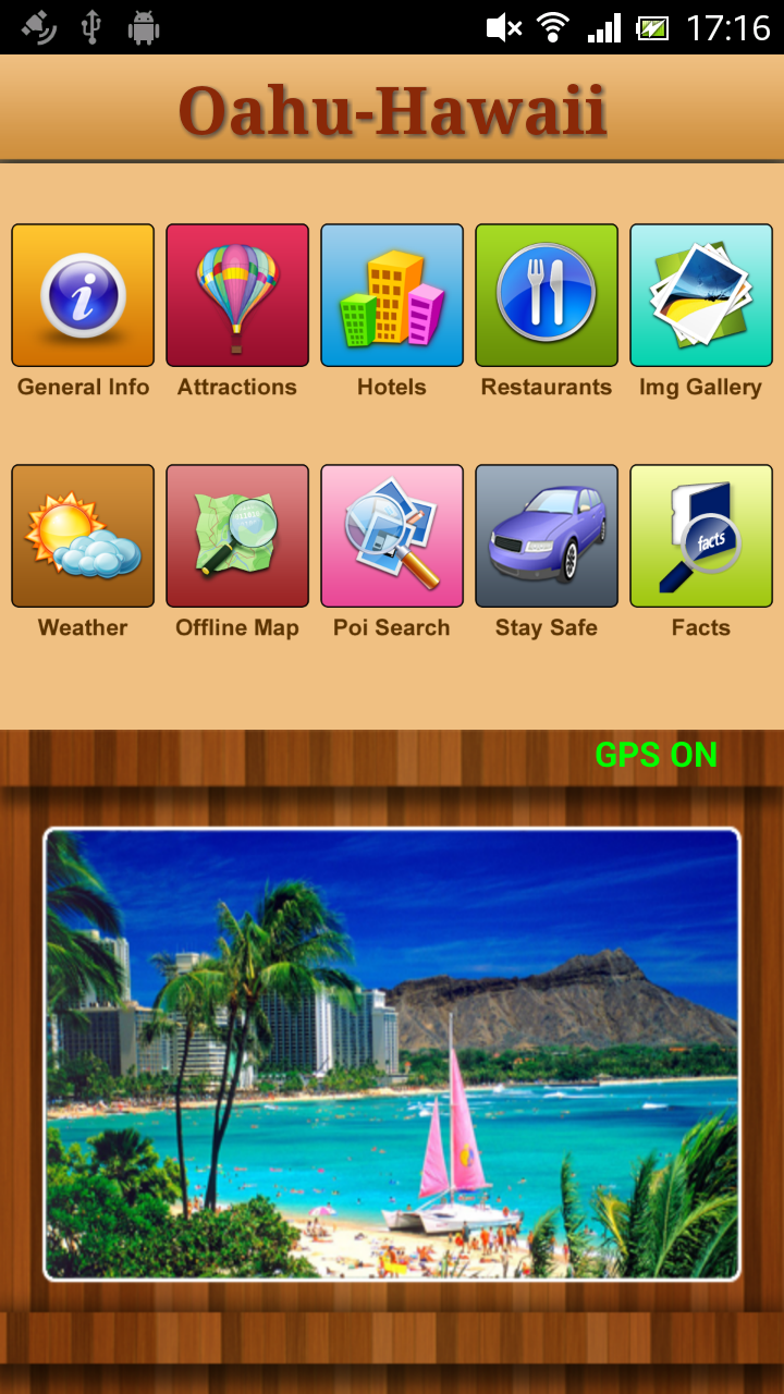 Android application Oahu - Hawaii Offline Guide screenshort