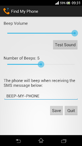 Find My Phone Beep with SMS