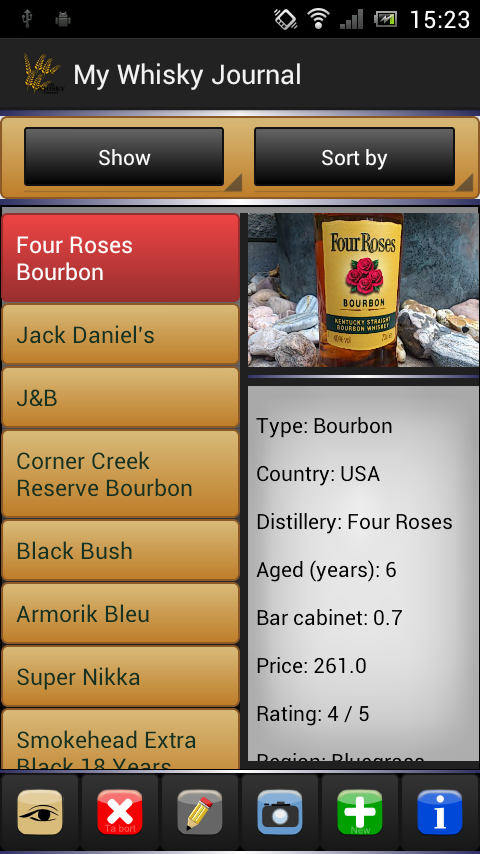 My Whisky Journal Screen 2