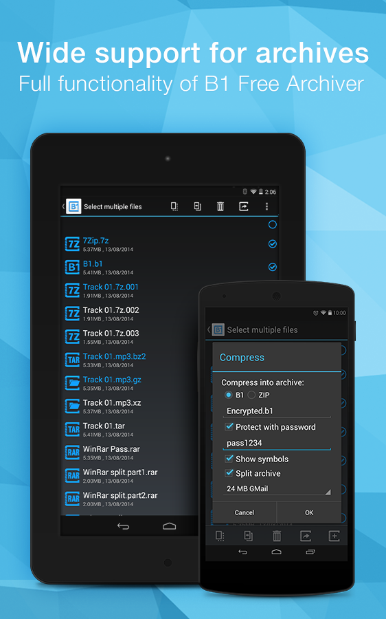    B1 File Manager and Archiver- screenshot  