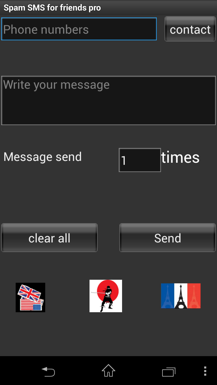 Spam sms for friends pro Screen 2