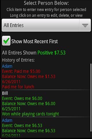 Pay You Later     (IOU) Screen 2