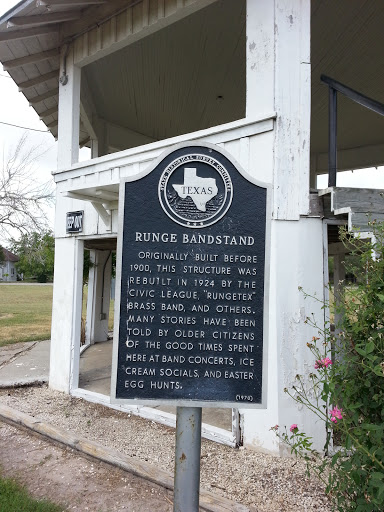 Runge Bandstand Historical Marker