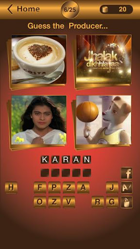 4 Pic Puzzle - Bollywood Game