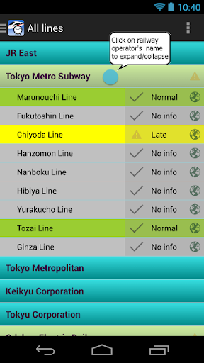 Tokyo Railway Status