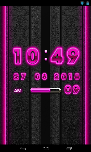 Pink Glow Digital Clock Widget