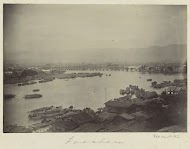 Fuzhou: gezicht over de stad, de brug en de rivier