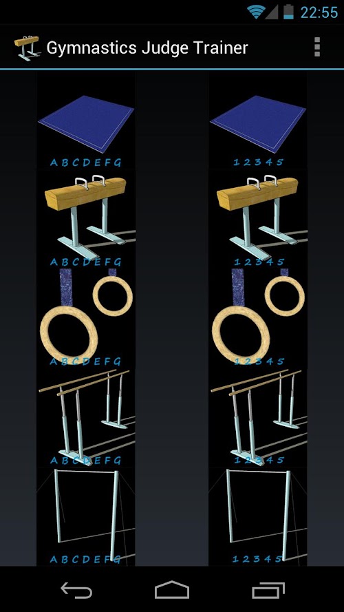 Android application Gymnastics Judge Trainer screenshort