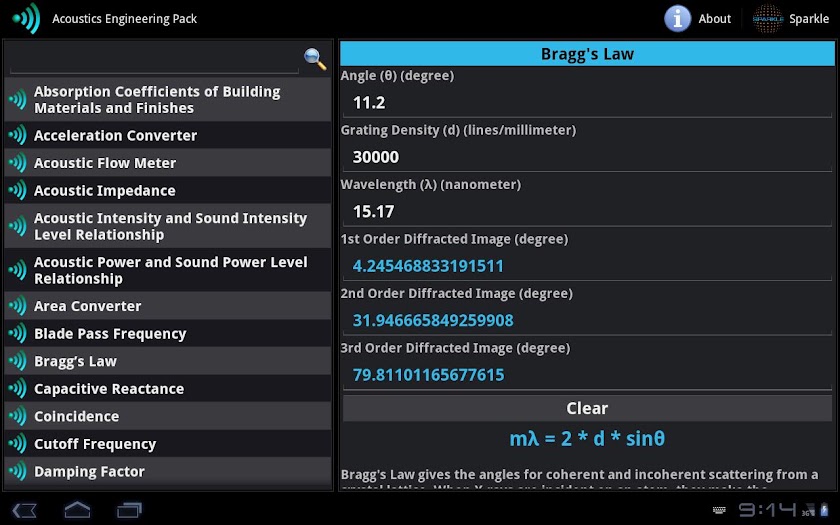 Acoustics Engineering Tablet Screen 2