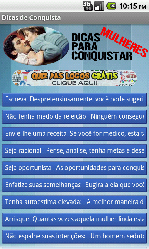 Dicas para Conquistar Mulheres Screen 1