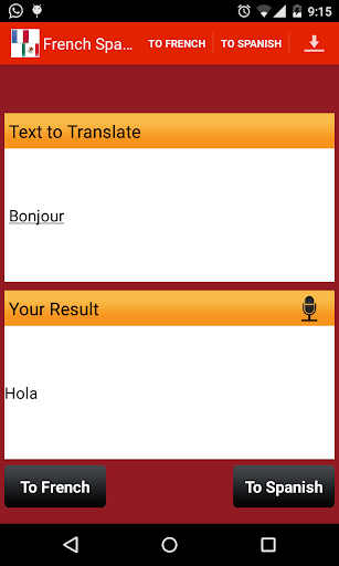 Spanish French Translation