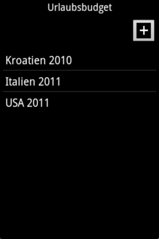 Android application Urlaubsbudget screenshort