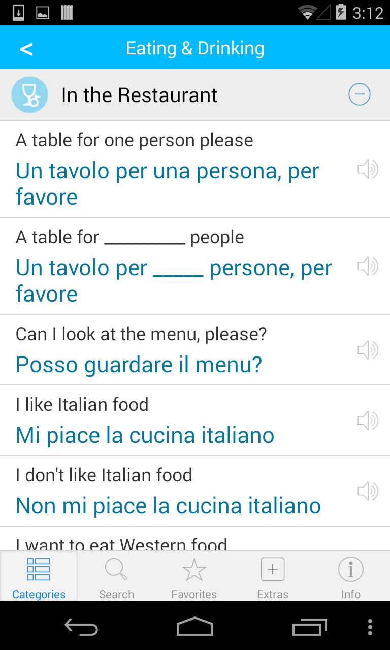 Italian Translation with Audio Screen 2