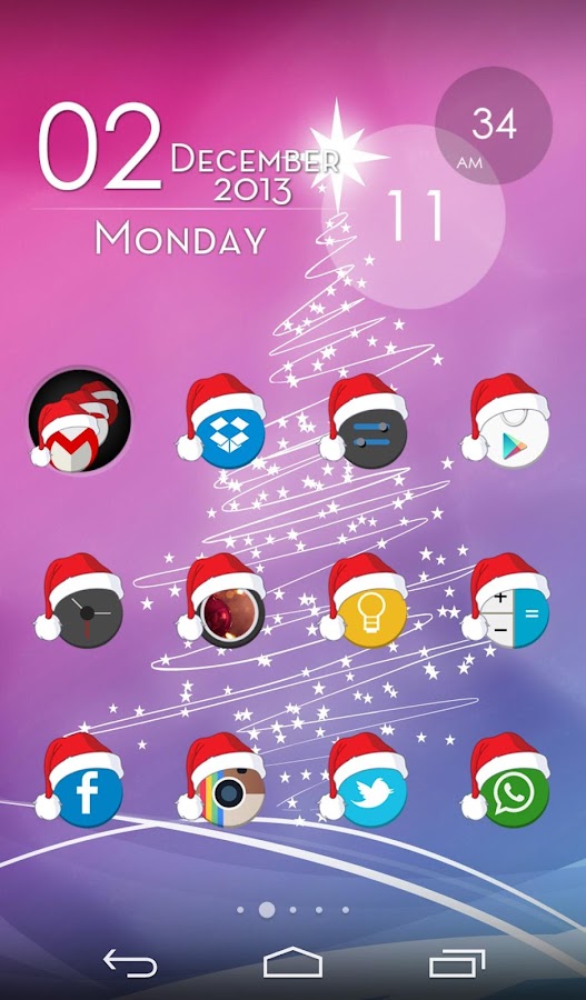 Xmas Cyrcle Icons Apex Nova - screenshot