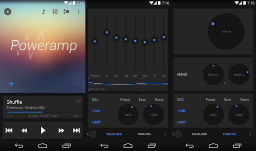 Poweramp skin 5in1 Now Dark