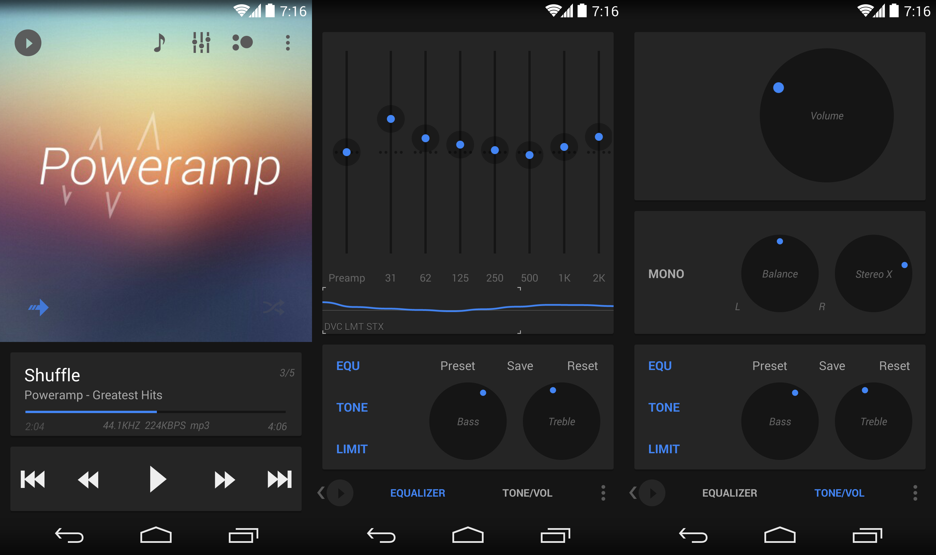 Android application Skin for Poweramp Now Dark screenshort