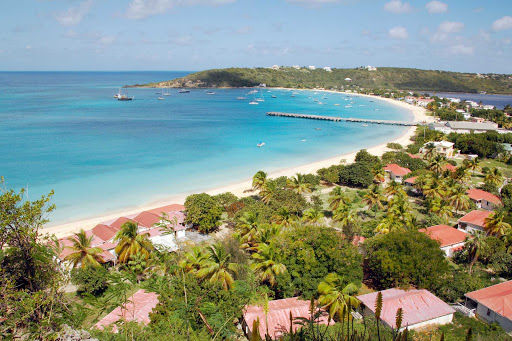 Sandy Ground Harbor on Anguilla features a luxurious stretch of white sand.