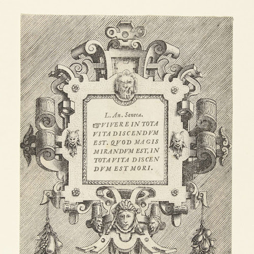 Cartouche met een citaat van Seneca, Frans Huys, after