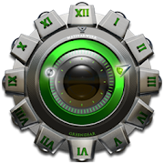 Clock Widget Green Gear