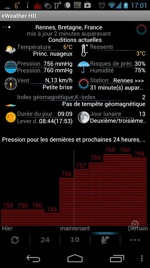   eWeather HD: Météo, Baromètre – Capture d'écran 
