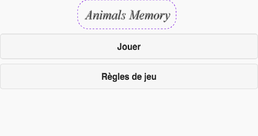 Animals Memo game