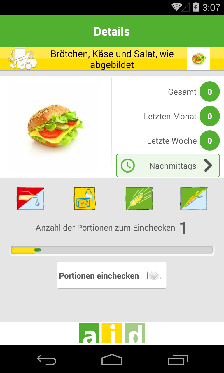 Android application Was ich esse screenshort