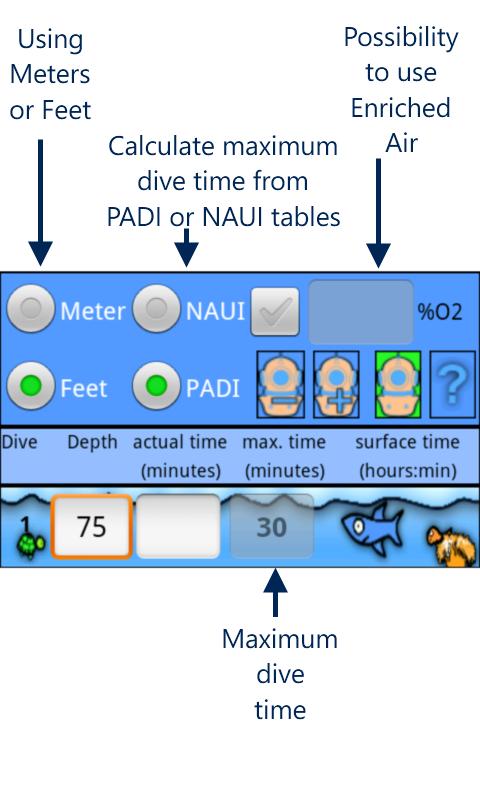 Easy Dive Tables Screen 3