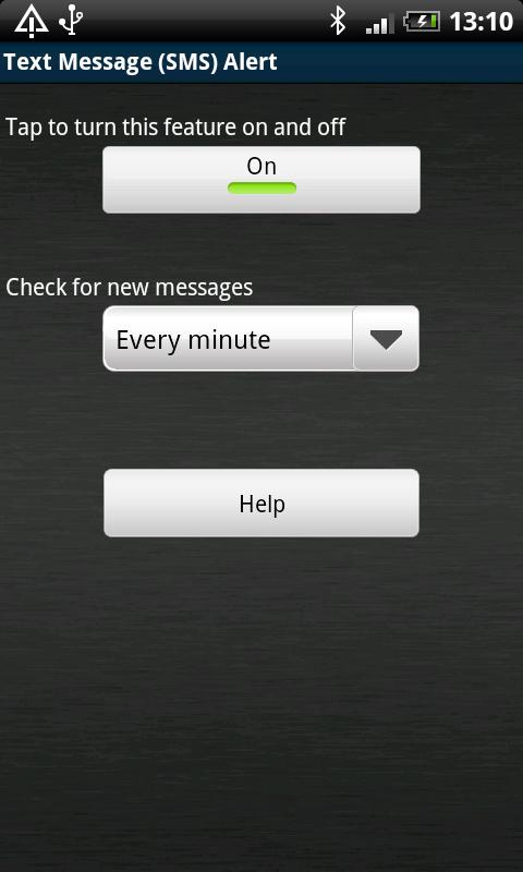 Text Message Alert Screen 1
