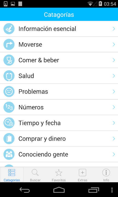 Captura de pantalla de la aplicacion Android Italian Translation with Audio