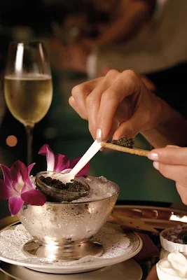 Caviar served during a Regent Seven Seas dining experience.