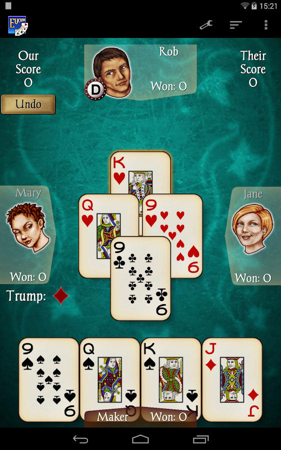 Euchre games online with multiplayer