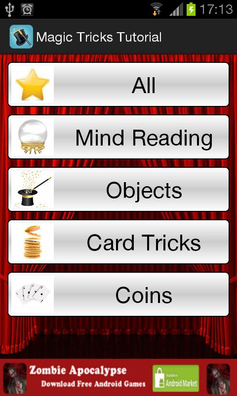 Magic-Tricks Tutorials Screen 1