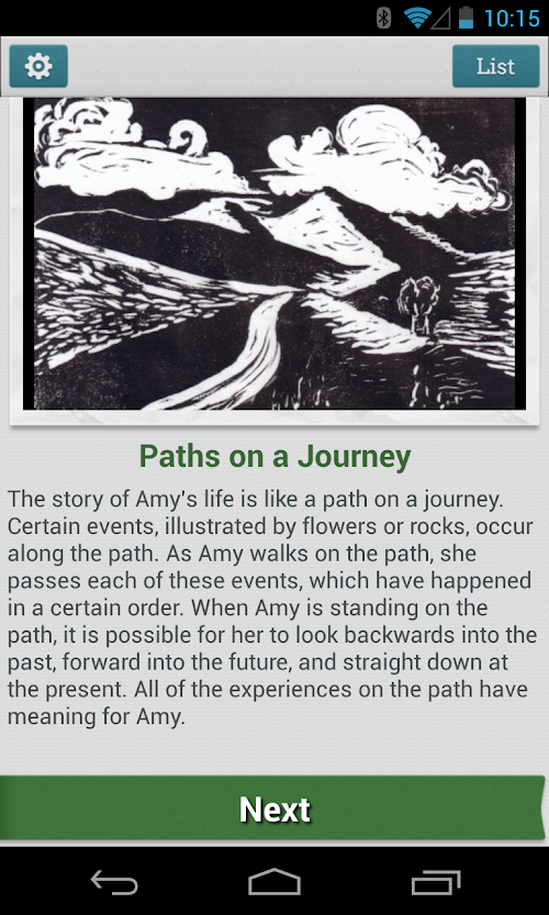 Android application Narrative Therapy Questions screenshort