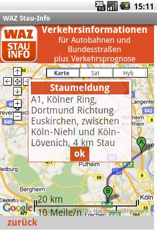 WAZ Stau-Info Screen 2