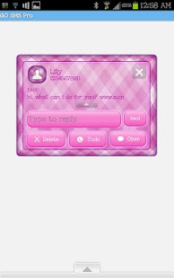 GO SMS - Lavender Plaid 3 Screenshots 2